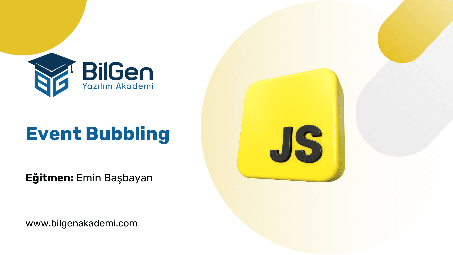 DOM ağacında yukarı doğru yayılan JavaScript olaylarını gösteren Event Bubbling görseli.