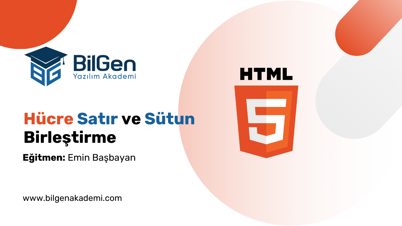 Table Hücre Satır ve Sütun Birleştirme
